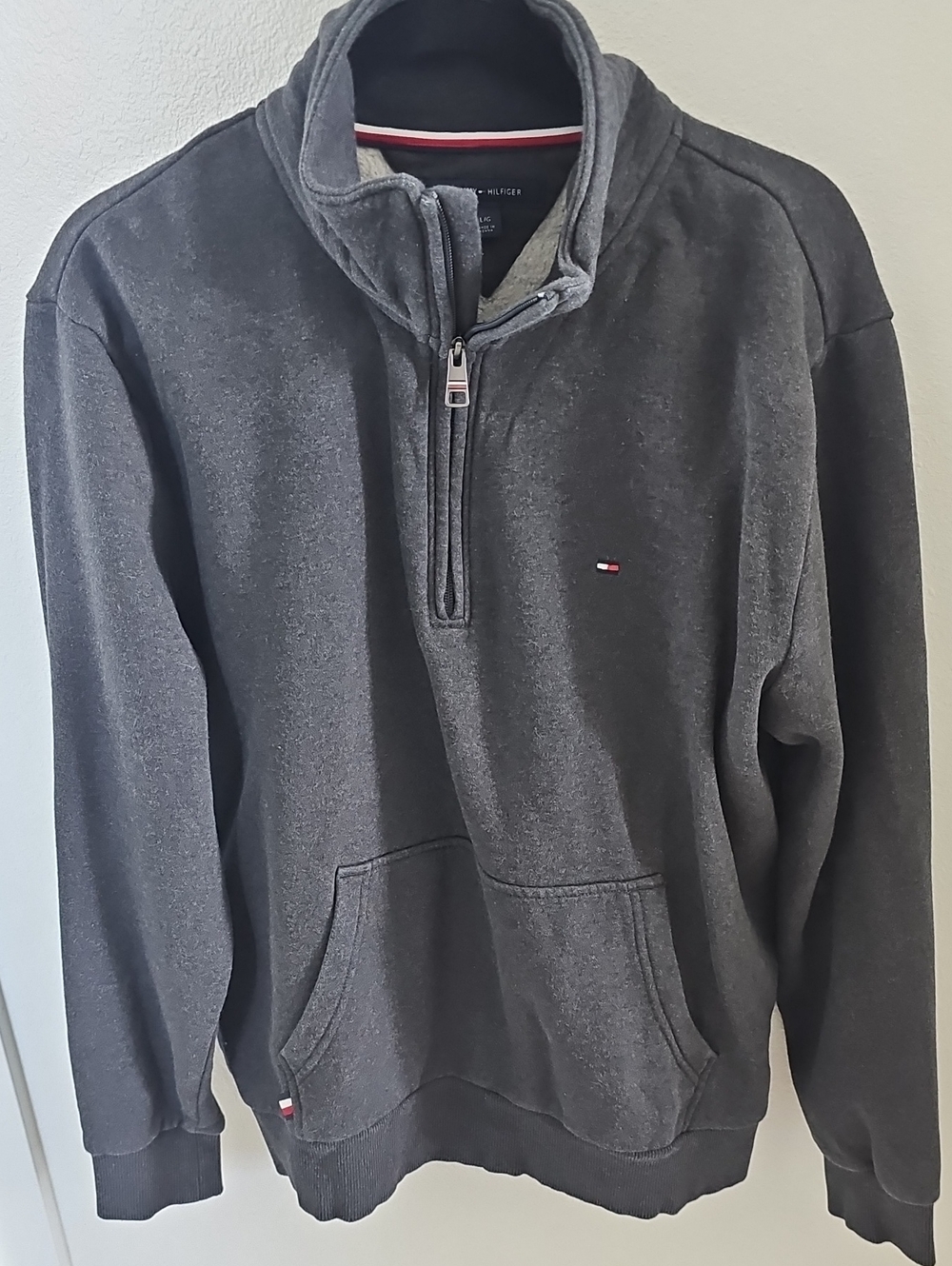 Tommy Hilfiger Men's Dark Gray Half-Zip Pullover Sweatshirt